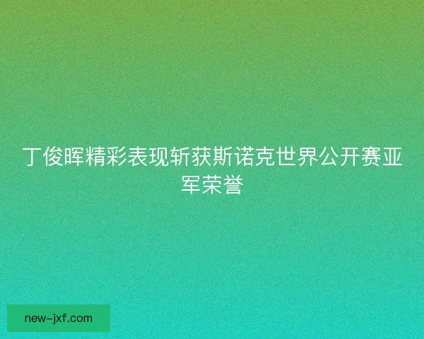 丁俊晖精彩表现斩获斯诺克世界公开赛亚军荣誉